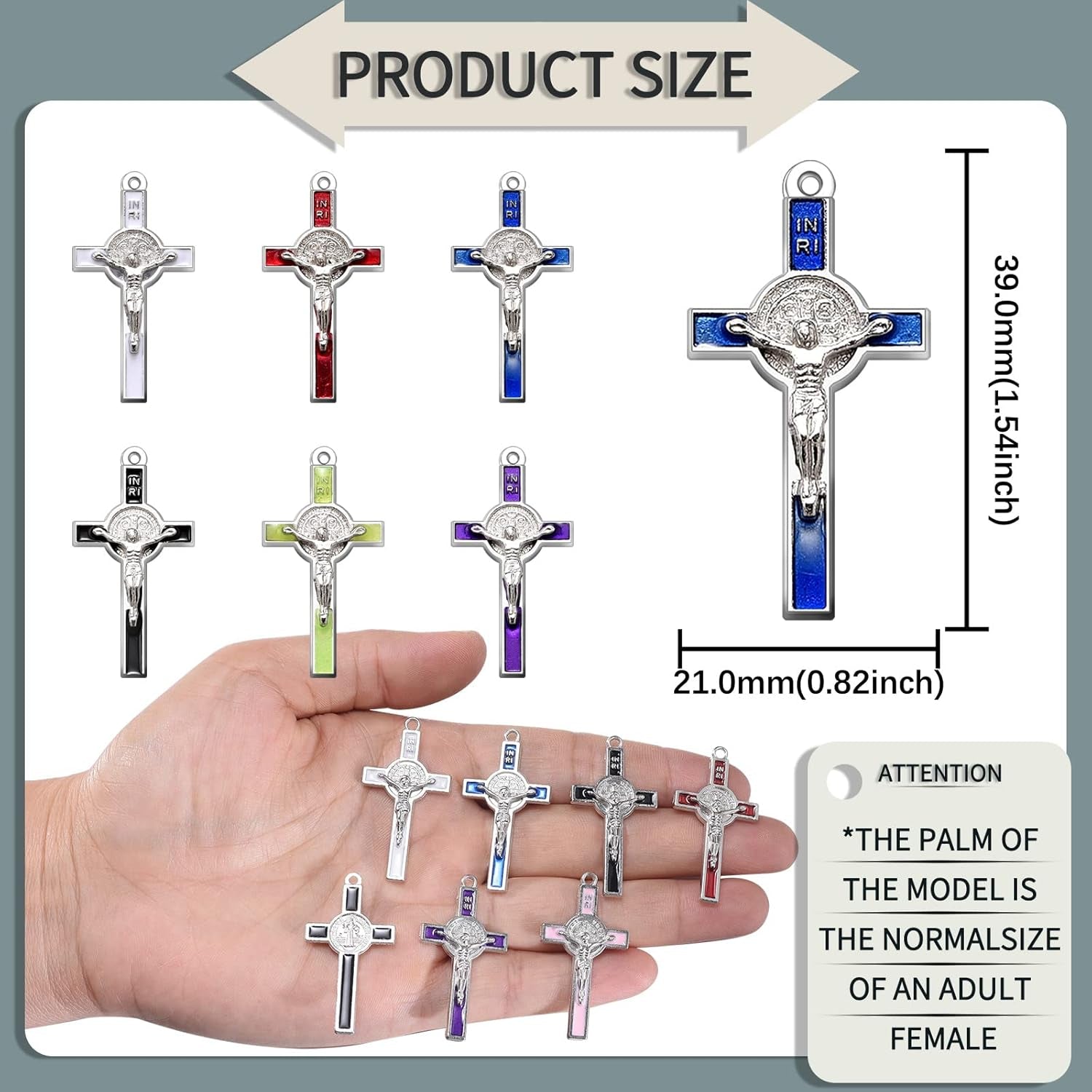30Pcs Mixed Gold Plated Enamel Cross Charm Pendant for DIY Jewelry Making Necklace DIY Jewelry Accessories 21Mmx39.5Mm (A625) - WORLD TIME VISITS