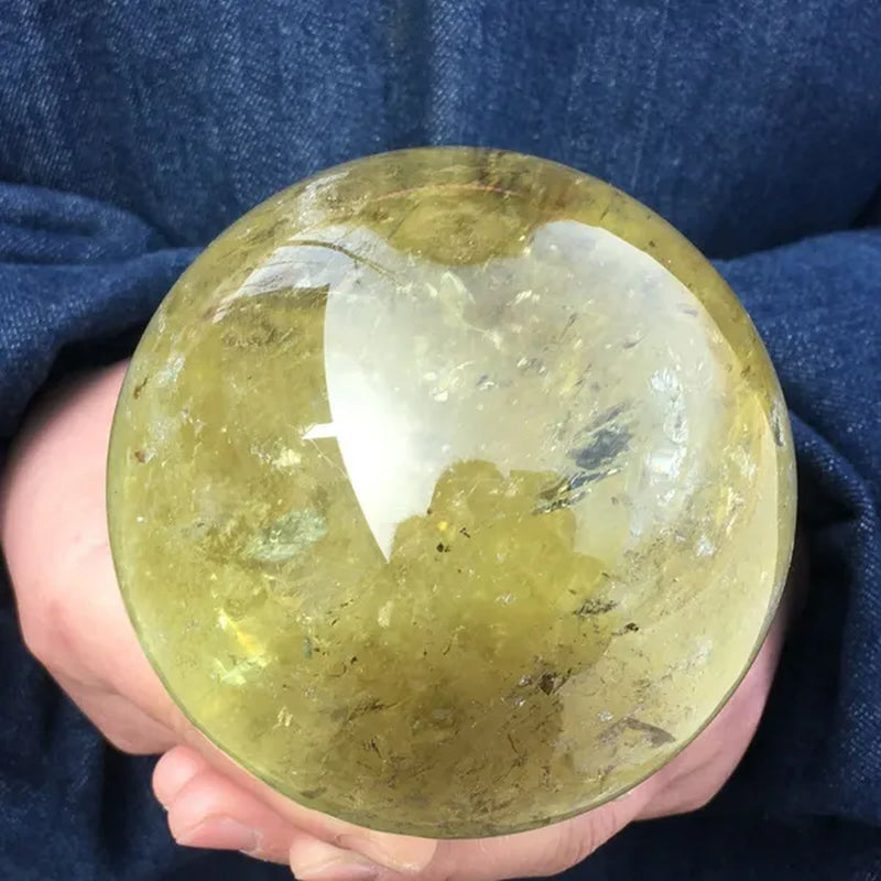 Natural Citrine Quartz Sphere Crystal Ball Healing Stone Home Decor - WORLD TIME VISITS