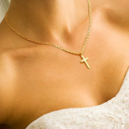 Gold Cross Necklaces for Women 14K Gold Necklaces for Women Crosses Necklace for Womens Classic Simple Cross with Clean Lines Crosses Pendant for Womens Chain Necklace