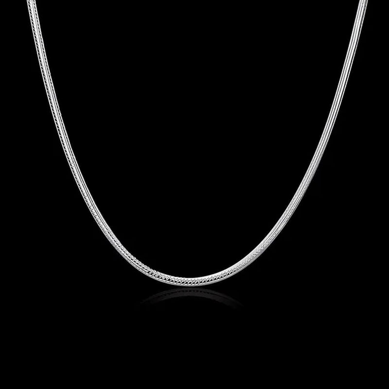 Flat Curb Chain 2mm Wide 16inch~24inch Long Silver Chain for Bracelet Necklace Basic Design Jewelry