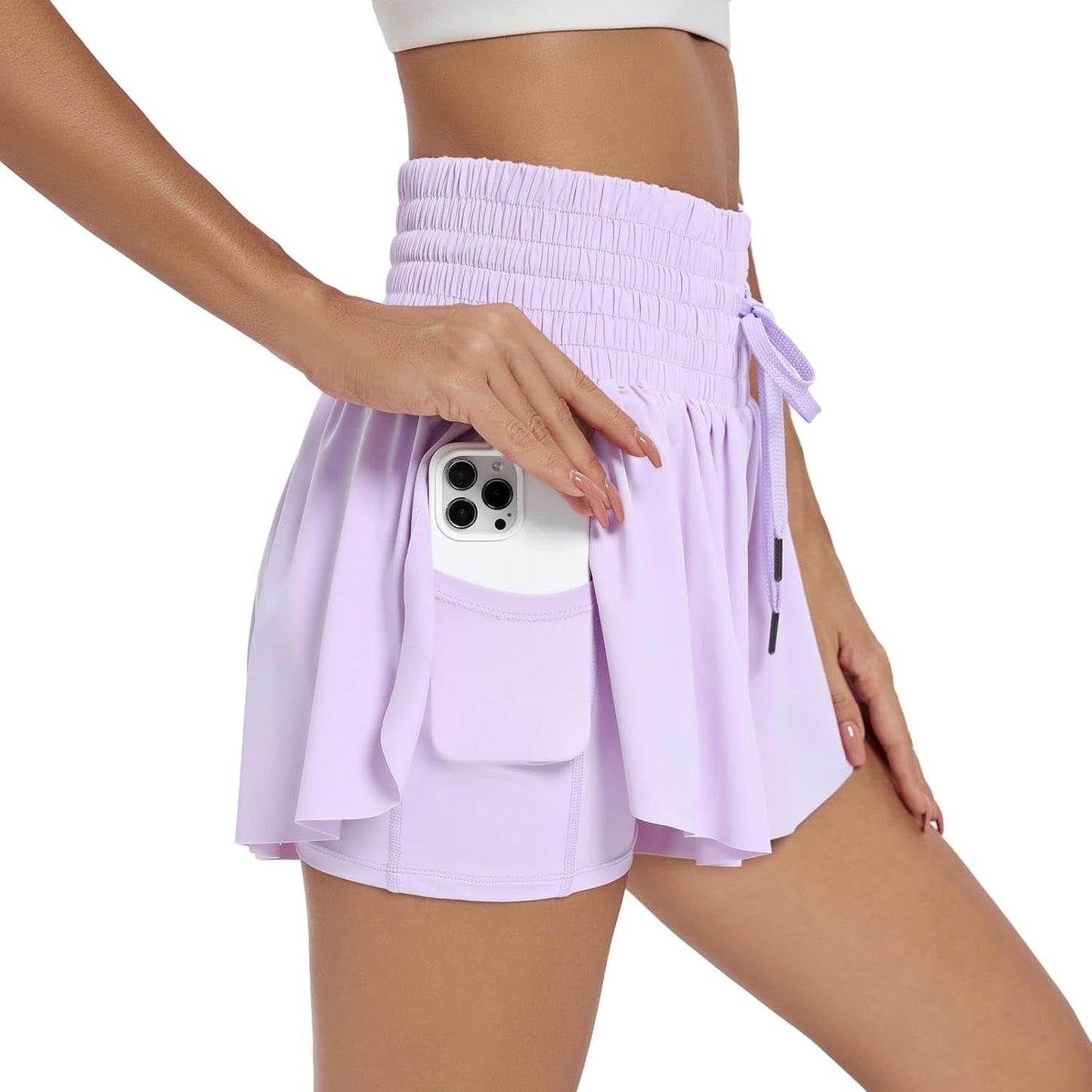 Flowy Athletic Shorts for Women Workout Running Gym Yoga High Waist Skort Sweat Skirt Cute Clothes Summer Outfits