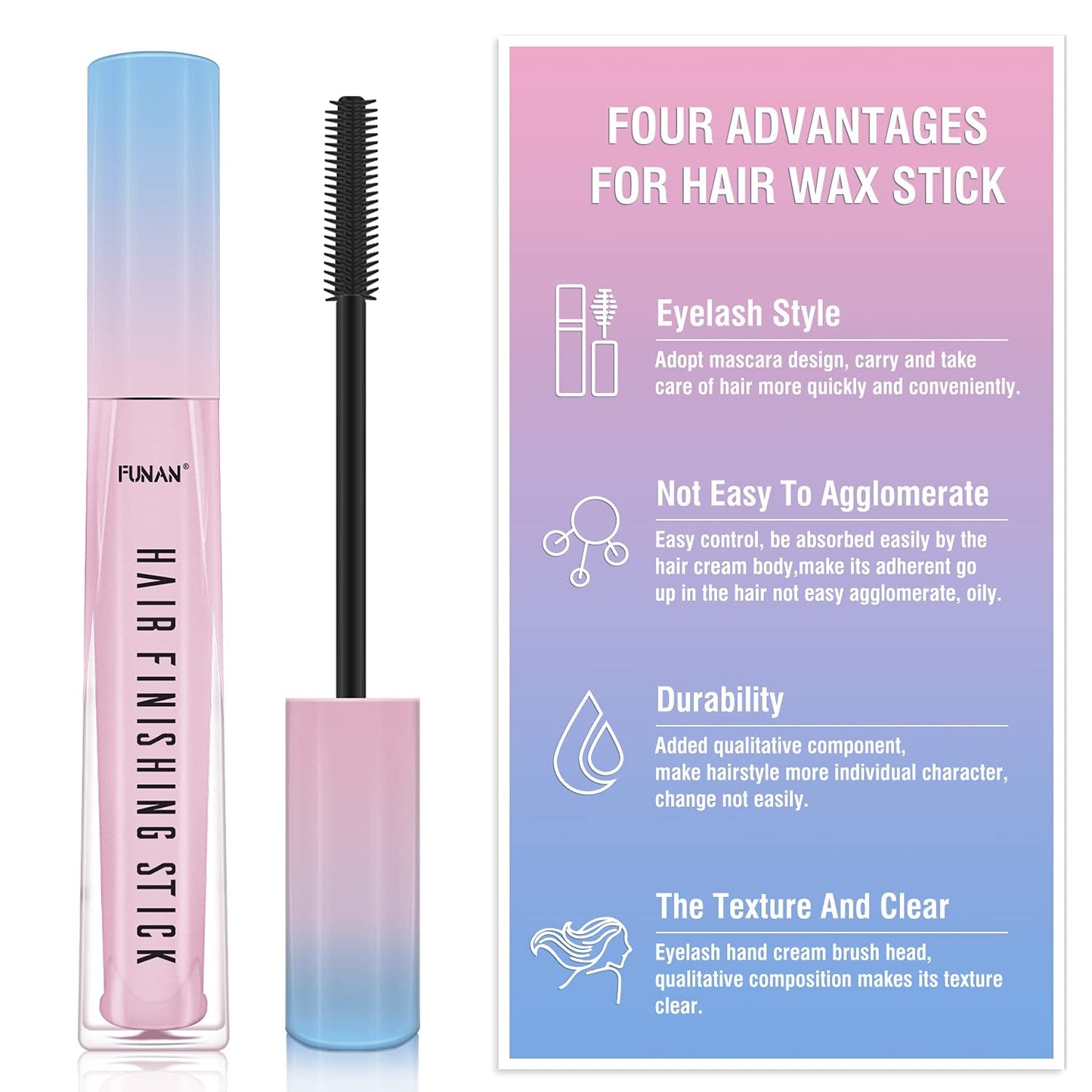 Hair Feel Finishing Stick for Small Broken Hair, Stick, Gel Wax Women Naturally Refreshing