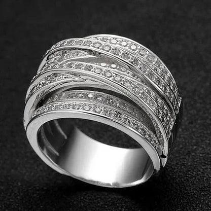 Fashion Jewelry 925 Sterling Silver Diamond White Sapphire Ring Size6-10