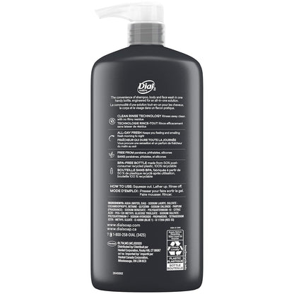 Men 3In1 Body, Hair and Face Wash, Ultimate Clean, 69 Fl Oz (3-23 Fl Oz Bottles)