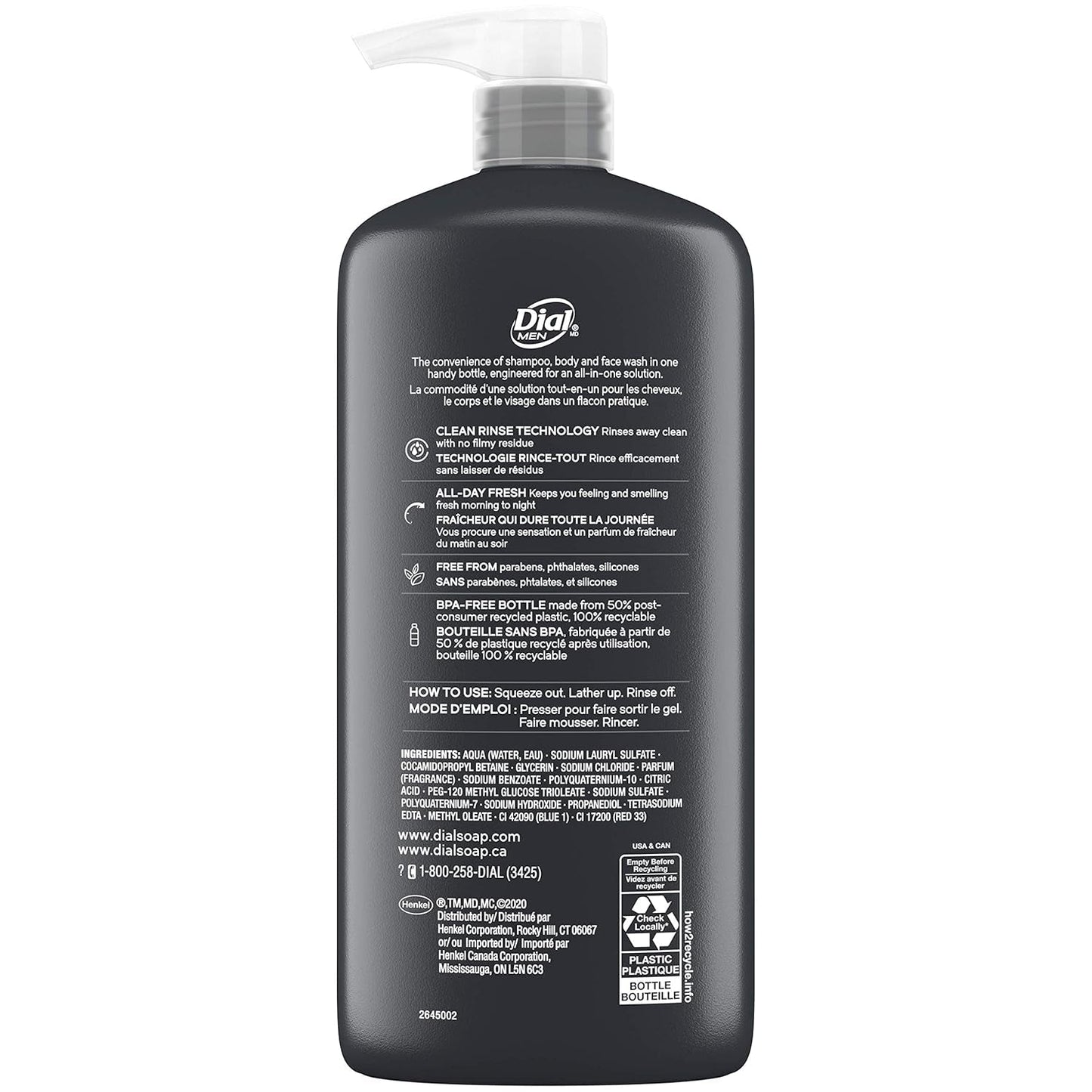 Men 3In1 Body, Hair and Face Wash, Ultimate Clean, 69 Fl Oz (3-23 Fl Oz Bottles)