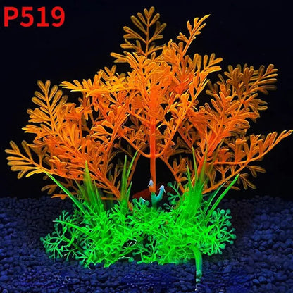 1Pcs Artificial Aquarium Decor Plants Water Weeds Ornament Aquatic Plant Fish Tank Grass Decoration Accessories