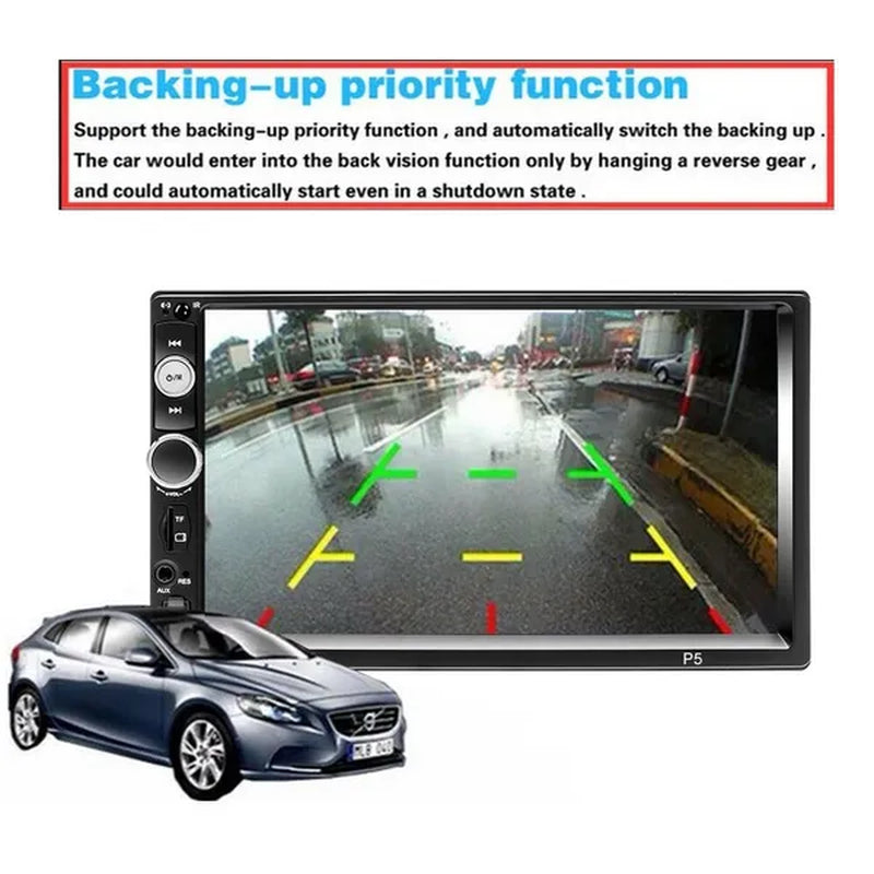 New 7" HD Bluetooth Touch Screen Double DIN Car Stereo Radio MP5 Player HD FM/USB/AUX RC SD with Backup Camera(Optional)