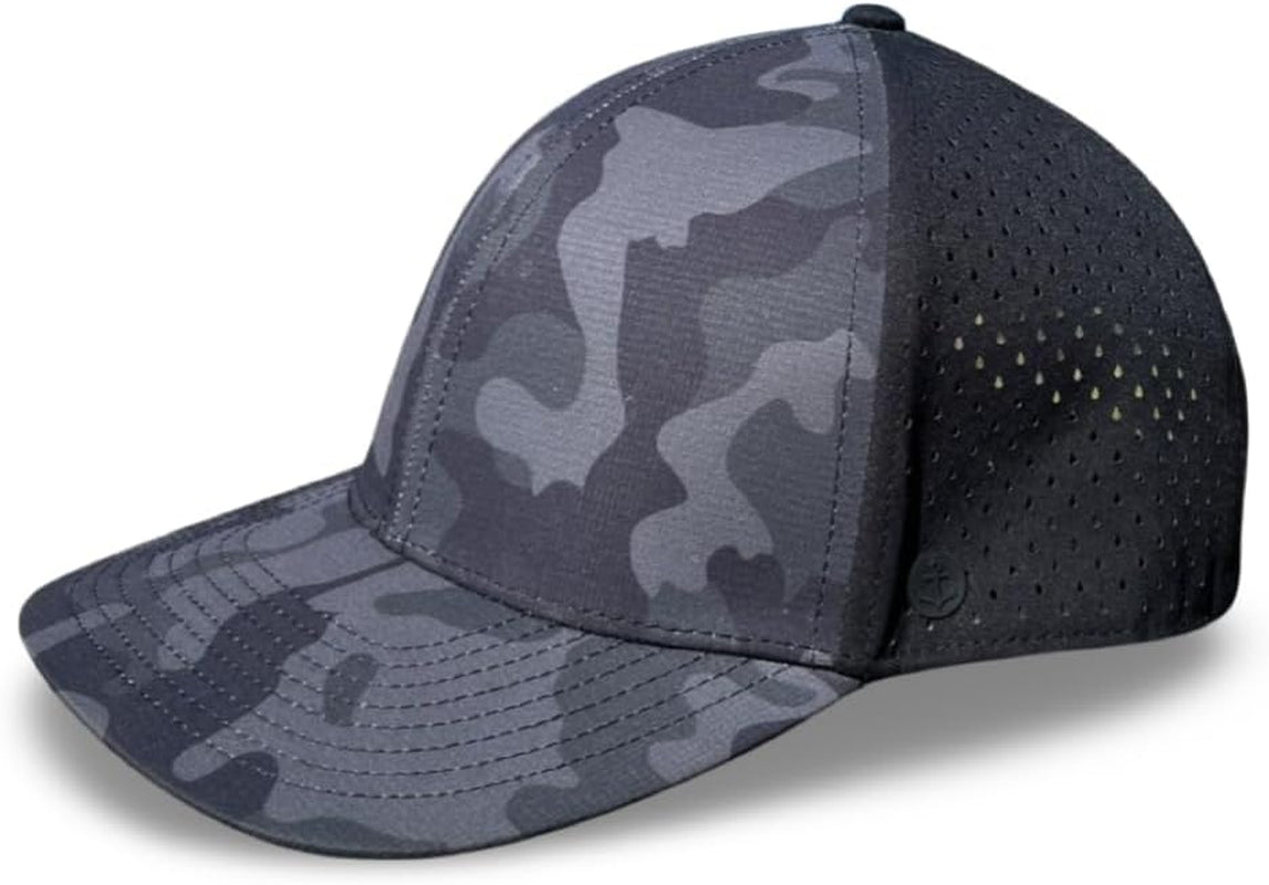 Ultra Performance Water-Resistant UPF 50 Baseball Hat | Golf | Boat | Beach | Lake | Workout | Everyday | Men and Women (Black Camo), 8 - WORLD TIME VISITS