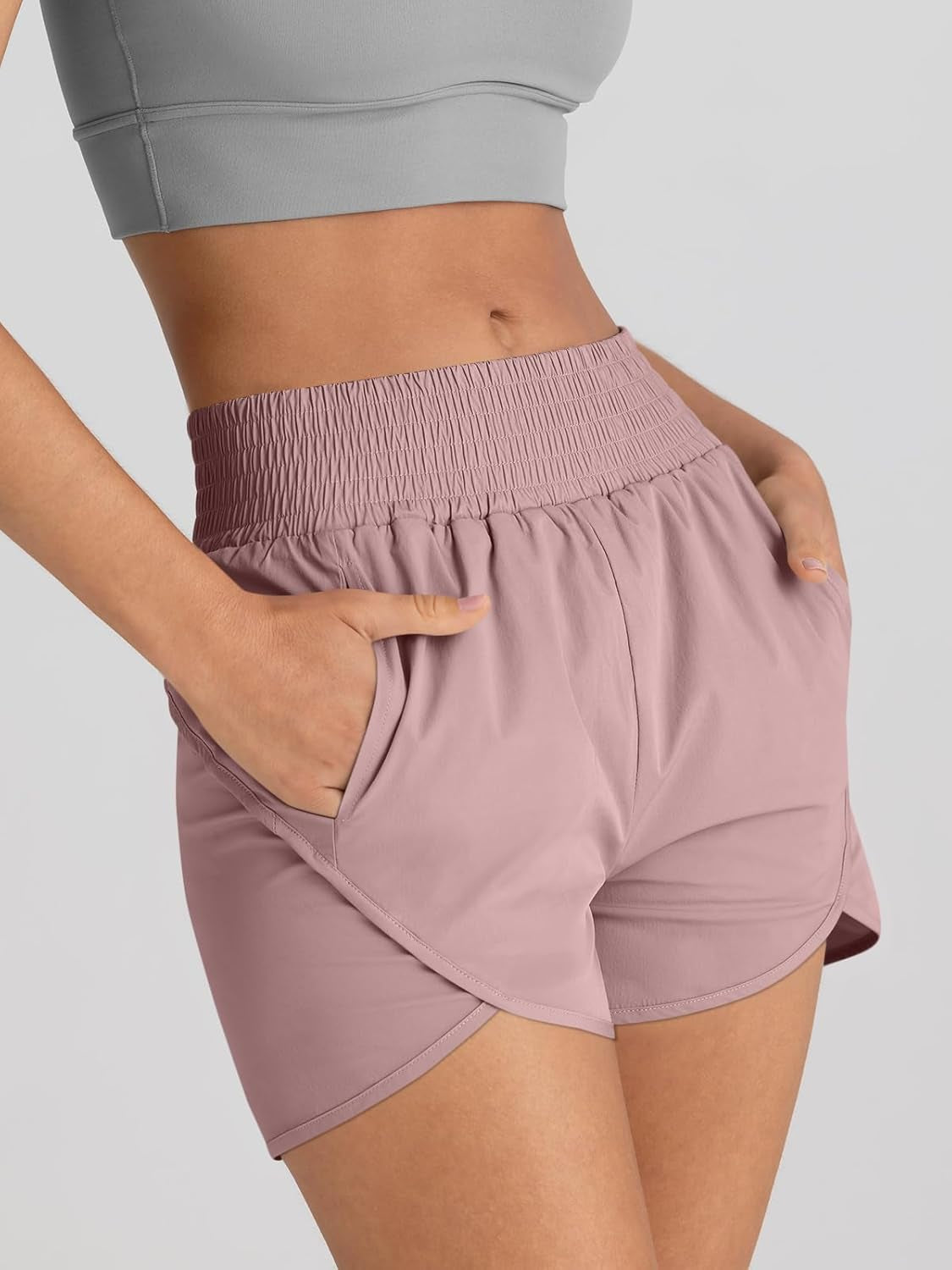 Womens Athletic Shorts High Waisted Running Shorts Gym Workout Shorts Casual Comfy Sport Shorts with Pockets 2025