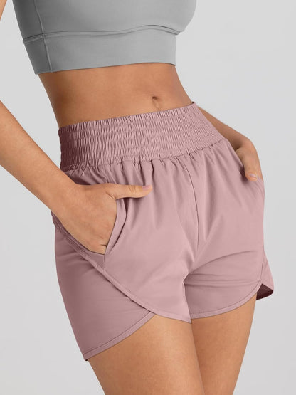 Womens Athletic Shorts High Waisted Running Shorts Gym Workout Shorts Casual Comfy Sport Shorts with Pockets 2025
