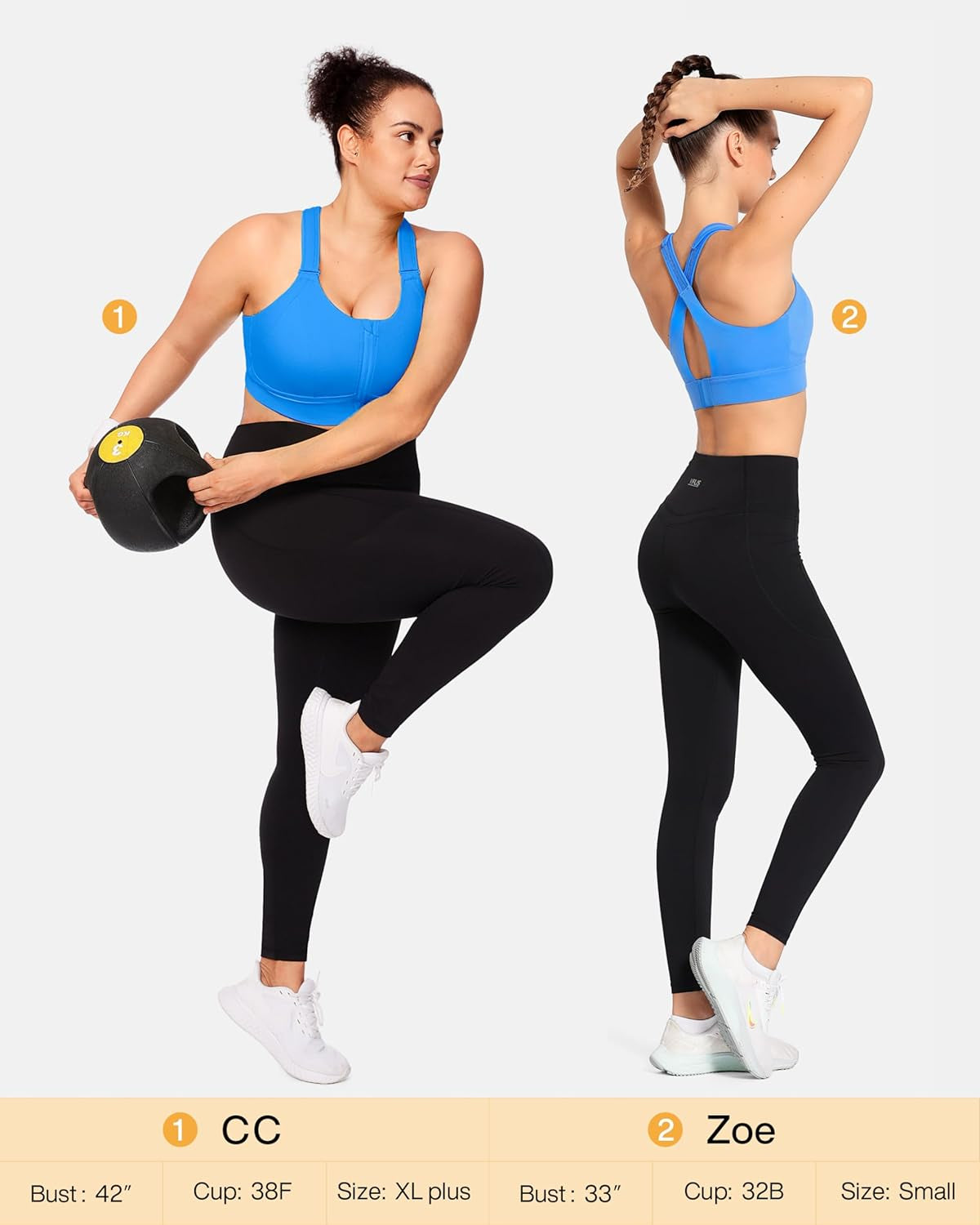 Zip Front Adjustable High Impact Sports Bras for Women Premium Quality Full Coverage Workout Running Removable Pads - WORLD TIME VISITS