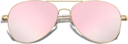 Classic Aviator Sunglasses for Women Men Metal Spring Hinges SJ1030