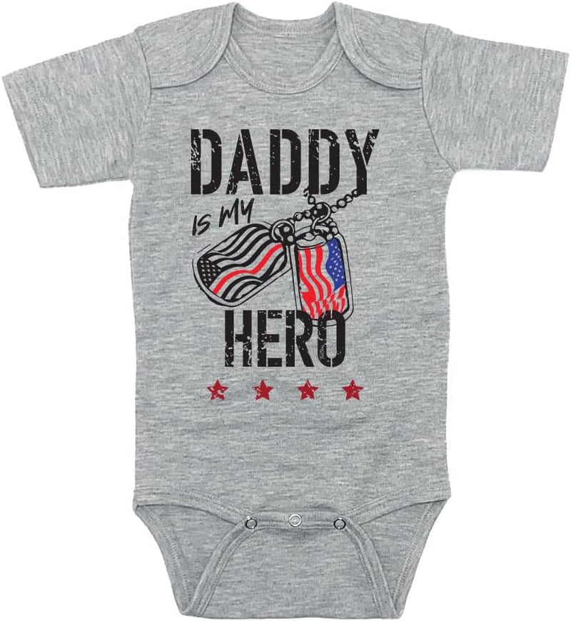 Teenow - Daddy Is My Hero (Custom Color All Branches) - US Military Inspired Baby Infant Bodysuit - Boy/Girl