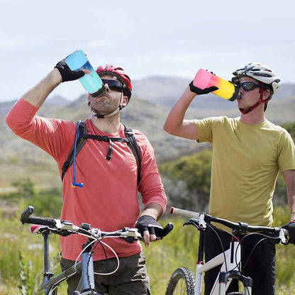 16Oz Water Bottle 2 Pack, Sport Drinking Bottles Stainless Steel Leak Proof, Double Walled Vacuum Insulated Tumbler, Metal Gym Travel Mug Togo, Insulated Cup for Men, Women, Kids (Gradient)