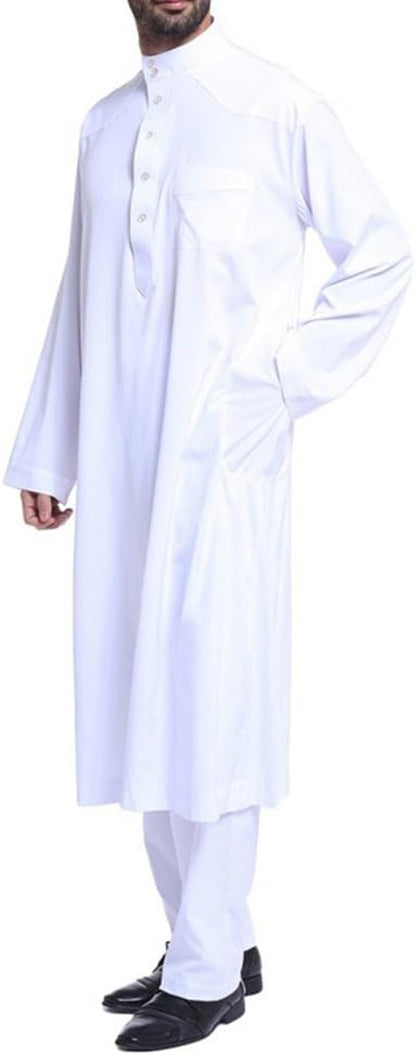 Loose Style Middle East Kaftan Dubai Arab Muslim Islamic Men'S Clothing Suit Shirt Pants