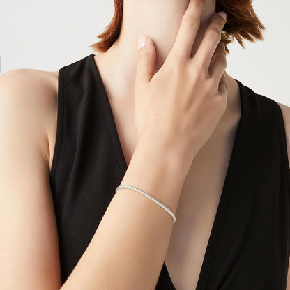 Italian 925 Sterling Silver Solid 3Mm Snake Chain Bracelet for Women Men, Made in Italy