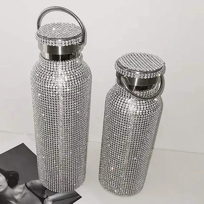 Diamond Water Bottle, Stainless Steel Insulated Water Bottle 12/17/25Oz, Glitter Water Bottles for Women
