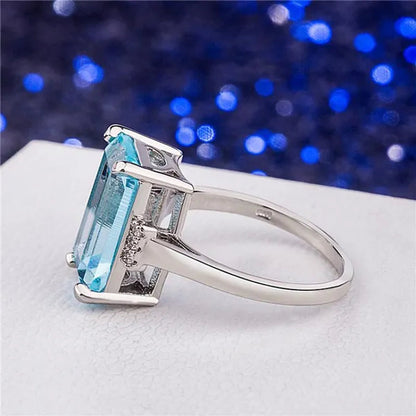 Fashion Princess engagement jewelry 16.42ct natural Aquamarine multicolor wedding commitment ring size 5-11
