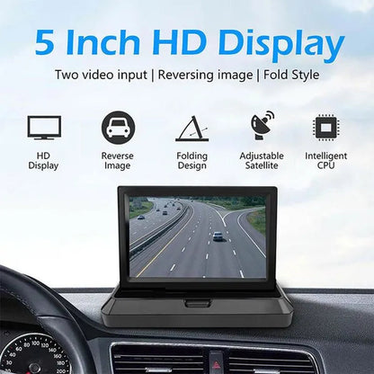 5 Inch TFT LCD Car Reverse Monitor with 12 LED Car Rear View Camera Foldable Car Monitor Display Parking System - WORLD TIME VISITS