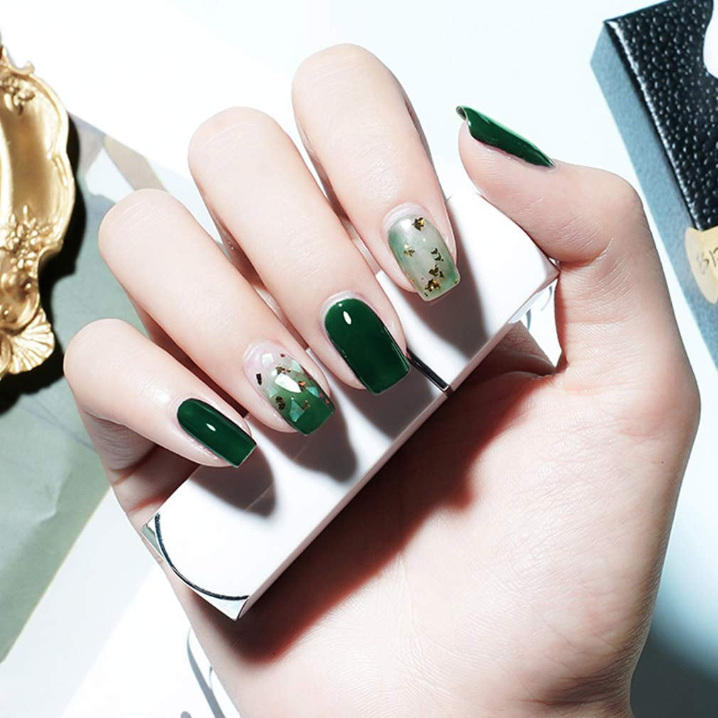 VENALISA 15Ml Emerald Green Gel Nail Polish, Dark Green Lime Color Soak off UV LED Nail Gel Polish Nail Art Starter Manicure Salon DIY at Home, 0.53 OZ