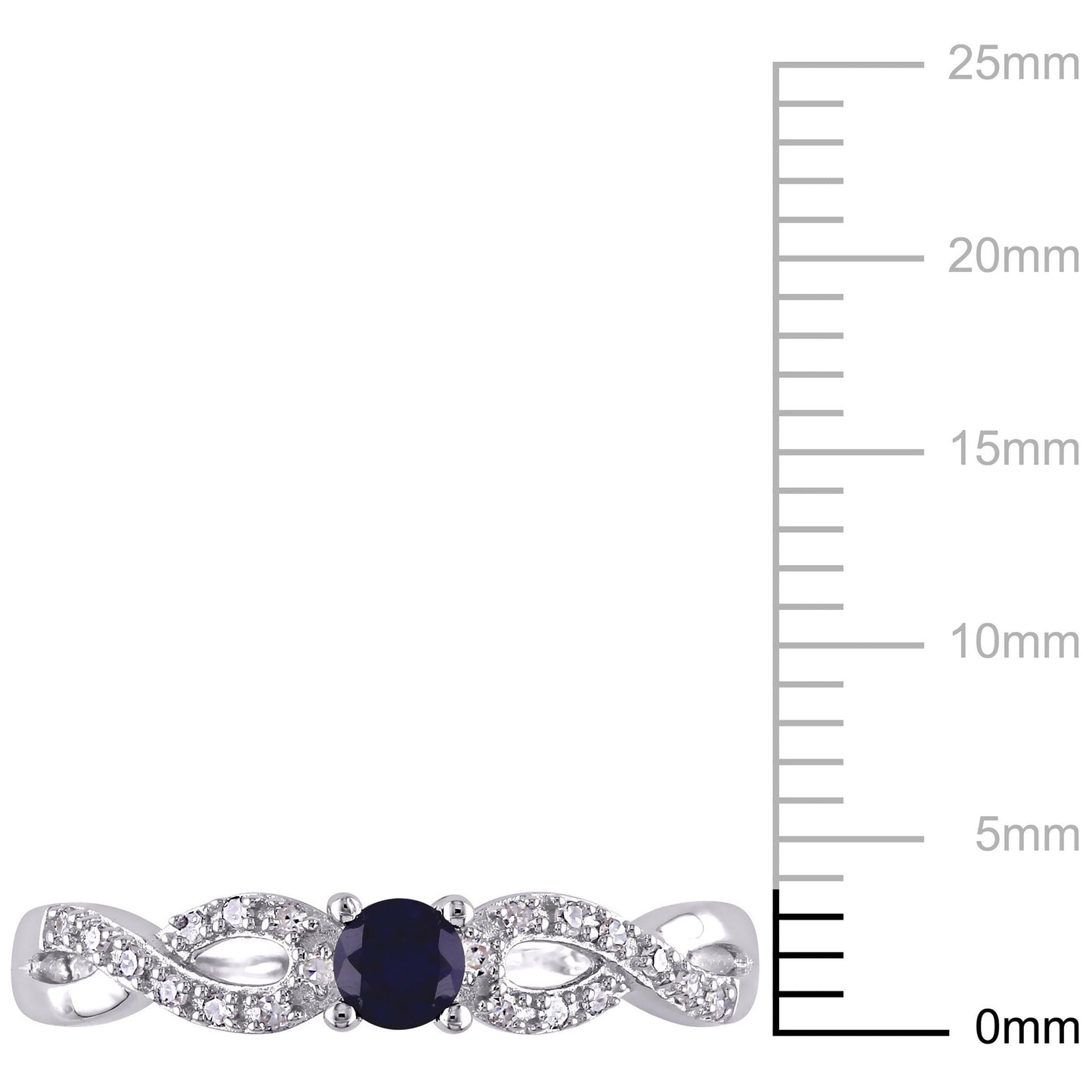 Women'S 1/5 CT Created Blue Sapphire 1/10 CT Diamond Sterling Silver Infinity Symbol Ring - WORLD TIME VISITS