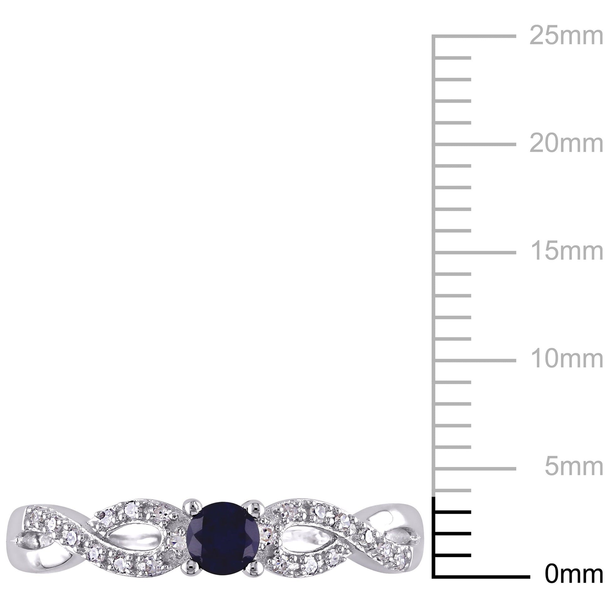 Women'S 1/5 CT Created Blue Sapphire 1/10 CT Diamond Sterling Silver Infinity Symbol Ring - WORLD TIME VISITS