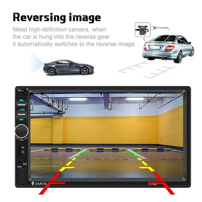 7"Touch Screen 2Din Car Multimedia Player Audio Stereo Support Bluetooth Mirror Link Rear View Camera Built-In Car DVR System with Optional Camera