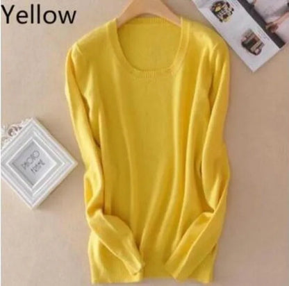 18 Colors Wool Pure Cashmere Sweater Women Soft Pullovers O-Neck Pull Femme Long Sleeve Sweaters Pullovers