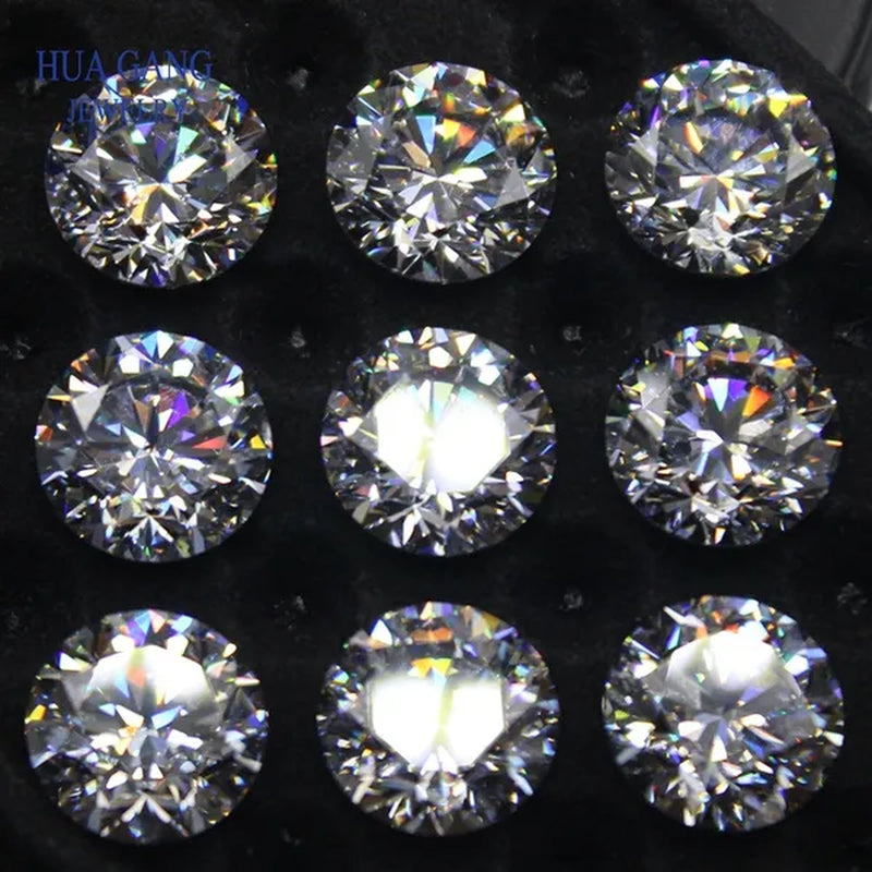 Cubic Zirconia Stone round White Brilliant Cut Loose CZ Stones Synthetic Gems Beads for Jewelry AAAAA