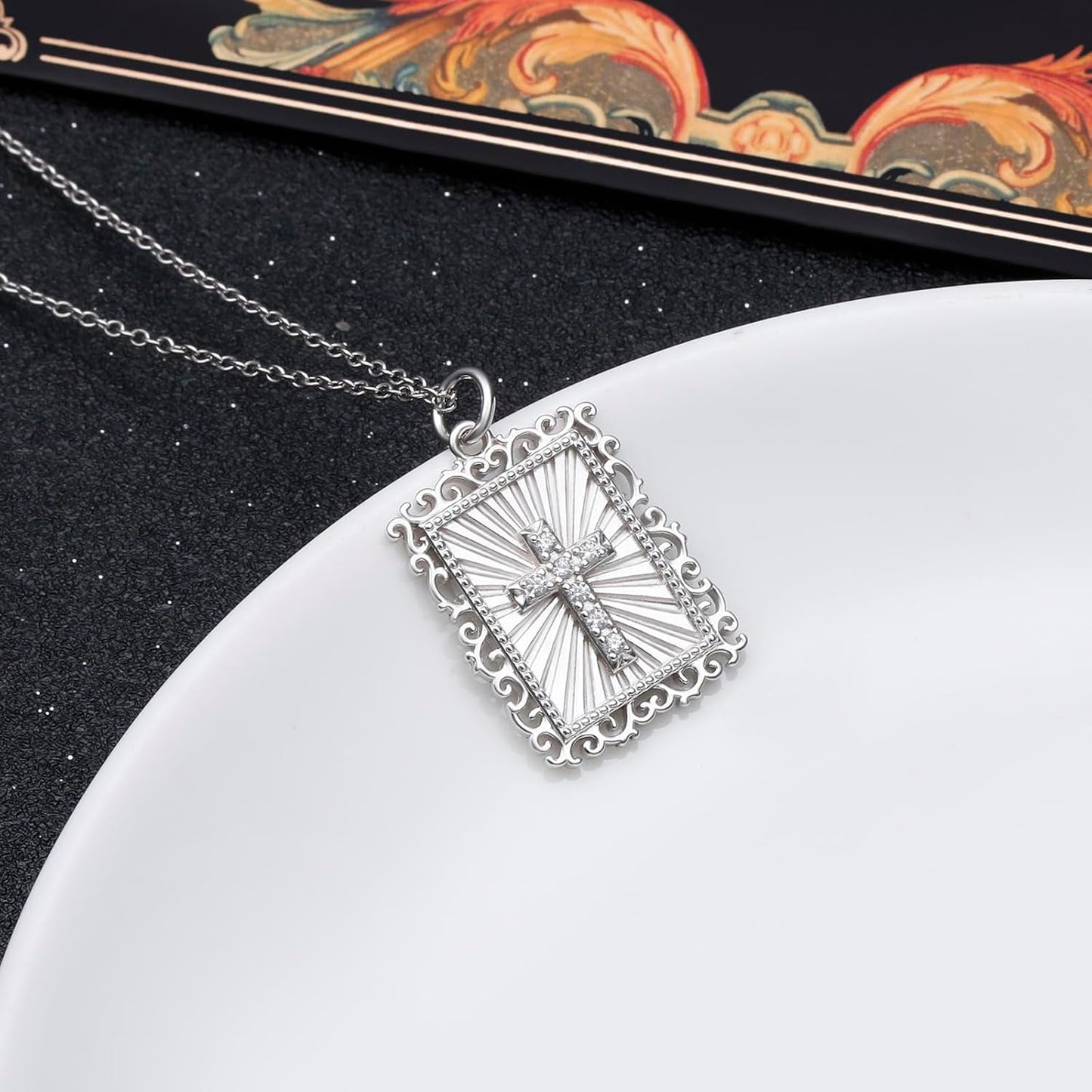 Cross Pendant Necklace for Women S925 Sterling Silver, Trendy Simple Zircon Cross Necklace, Religious Jewelry Gift for Christian Faith, Baptism, First Communion, Birthday, Valentine'S Day