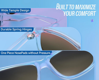 Mens Sunglasses Polarized with UV400 Protection, Fits for Women Fashion Driving, Fishing, Sports, Beach, Golfing