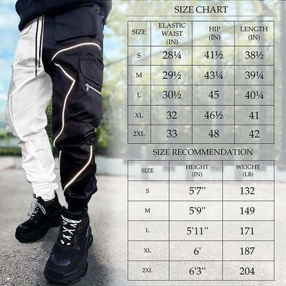 Mens Cargo Pants Hip Hop Techwear Harem Pant Jogger Sweatpants with Pockets Jogging Punk Army Green XL