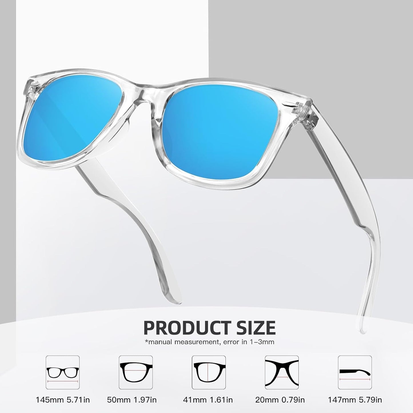 Polarized Sunglasses for Women Men Classic Retro Square Frame Driving Trendy Sun Glasses UV Protection