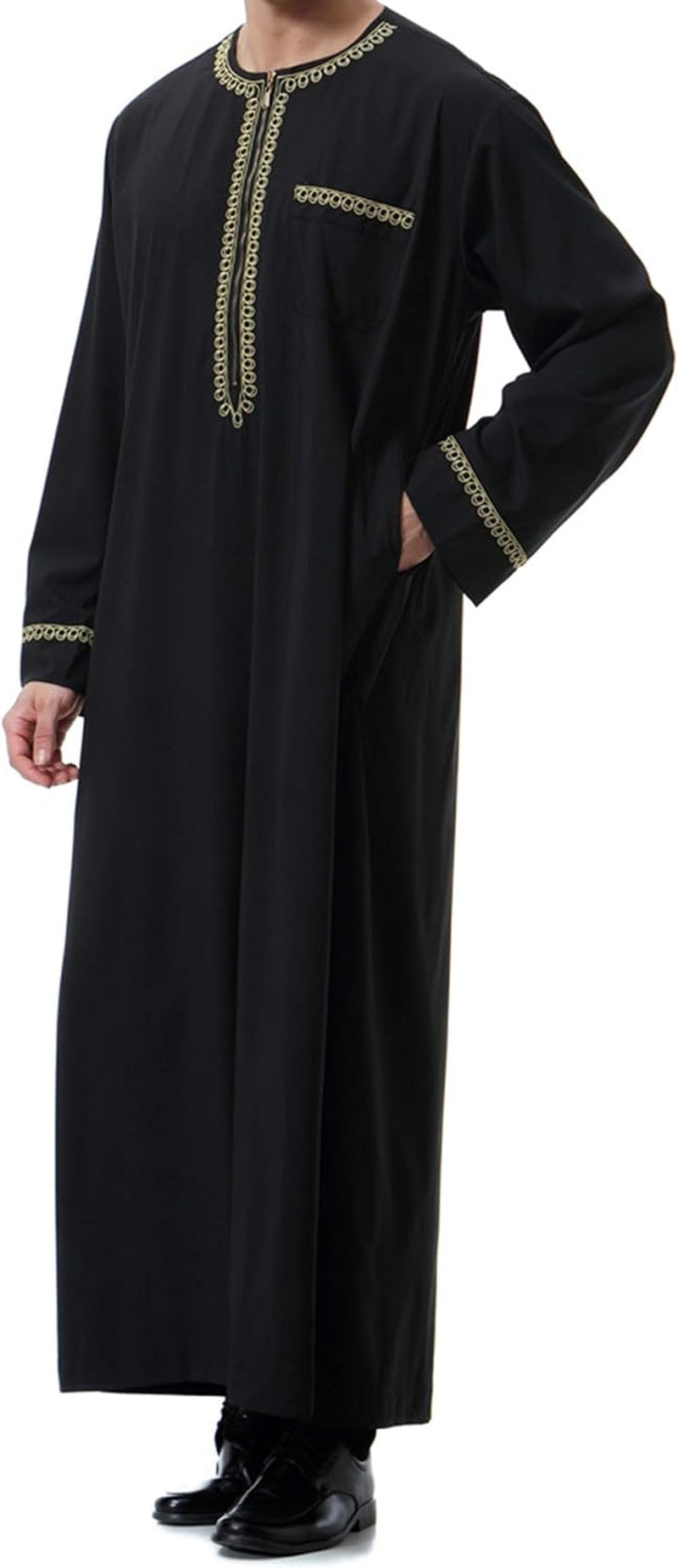 Islamic Mens Clothing Kaftan Maxi-Muslim Male Shirt Long Sleeve Abaya Dubai Cotton…