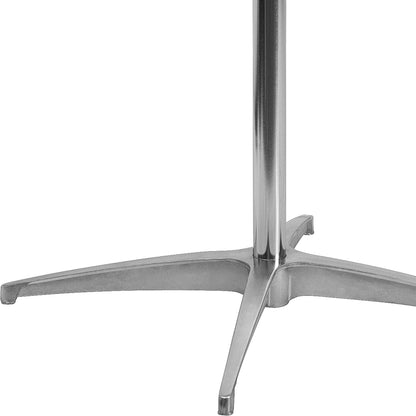 Lars 30'' round Wood Cocktail Table with 30'' and 42'' Columns, Adjustable Wood Bar Height Table for Events or Home Use, Natural
