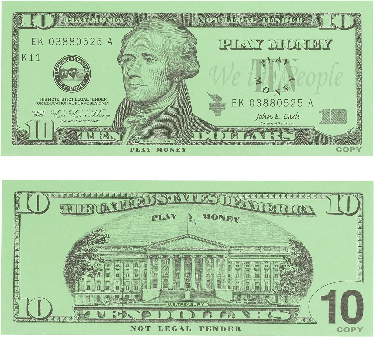 Play Quarters - Set of 100 Plastic Coins - Designed and Sized like Real US Currency - Teach Money Math with This Pretend Play Resource Master Coins