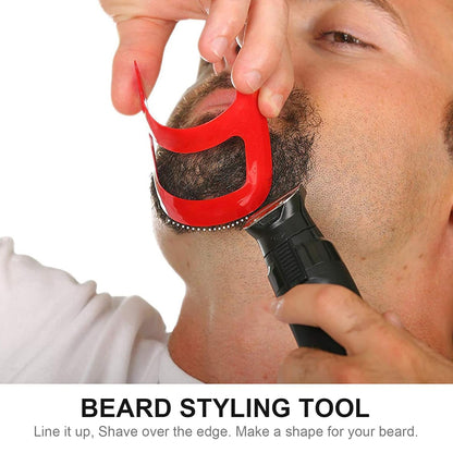 Goatee Shaving Template Shaping Edge up Tool for Goatee Trimming Lineup Beard Grooming Kit for Men One Size Fits All Self Cut Guide Use Barber Supplies 2Pcs