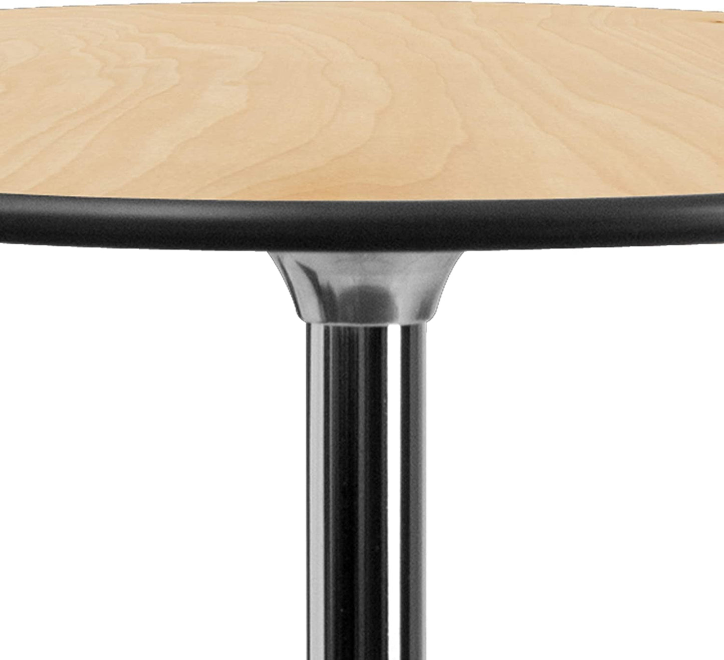 Lars 30'' round Wood Cocktail Table with 30'' and 42'' Columns, Adjustable Wood Bar Height Table for Events or Home Use, Natural