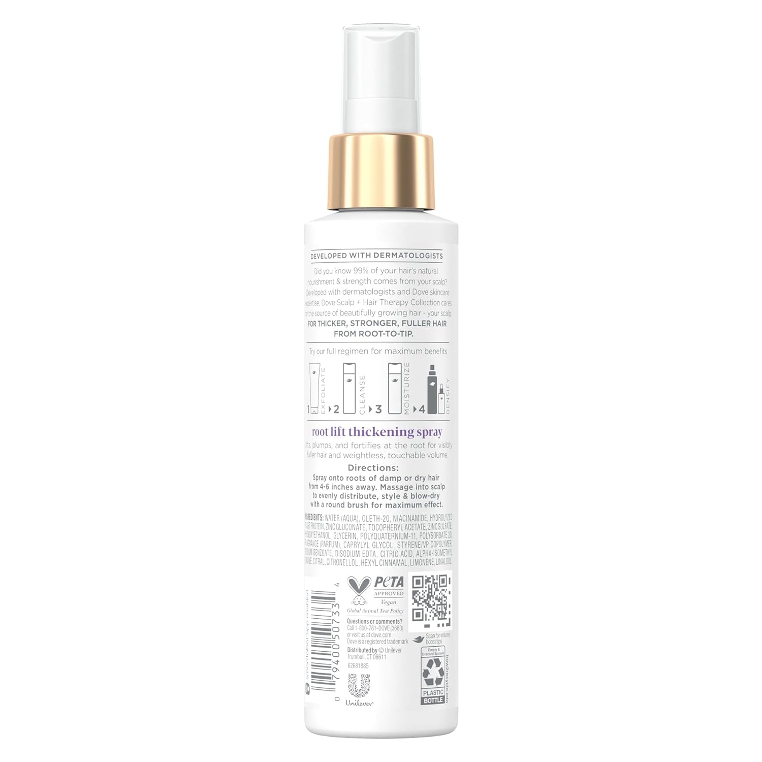 Density Boost Root Lift Thickening Spray for Fuller Hair and Scalp Therapy, with Vitamin B3, Zinc and 0% Sulfates, 5 Oz - WORLD TIME VISITS