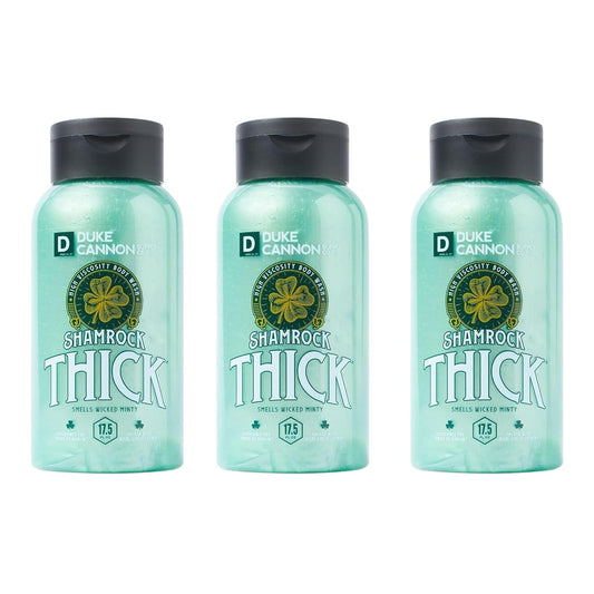 Duke Cannon Shamrock THICK Wicked Minty Body Wash – Extra-Thick, Hydrating Men'S Body Wash with Refreshing Mint Scent, 17.5 Oz (Pack of 3)