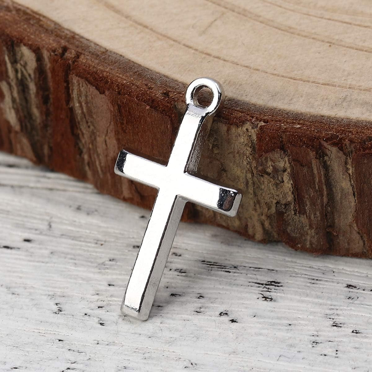 Cross Crucifix Charm Pendants - 150 Pack (50 of Each), 1 Inch X 1/2 Inch, Antiqued Silver/Bronze/Gold Tone, DIY Jewelry Making Supplies