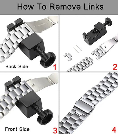 Premium Stainless Steel Watchband for Samsung Galaxy Watch 46mm SM-R800 Sports Band Curved End Strap Wrist Bracelet Silver Black