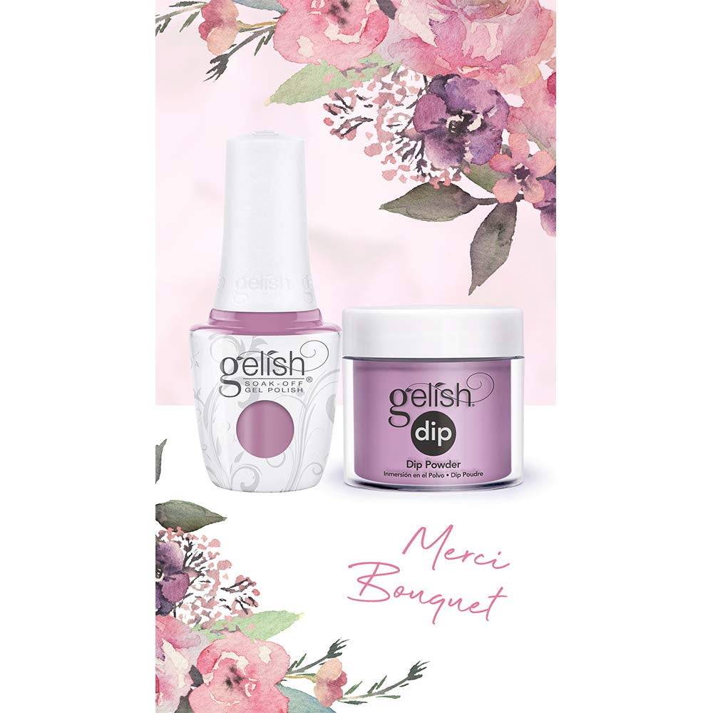 Gelish Merci Bouquet - Purple Gel Nail Polish Colors, Long-Lasting Soak off Polish, Vibrant Color, Professional Quality, High Shine, Chip-Resistant, 0.5 Oz.