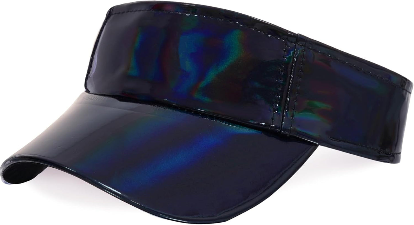 1 Piece of Sport Wear Athletic Visor Sun Sports Visor Hat Laser Visor Adjustable Cap for Women and Men (One Size) - WORLD TIME VISITS