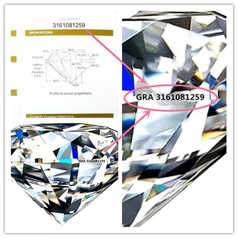 Round Brilliant Cut 1.0Ct Carat 6.5Mm E F Color Moissanites Loose Stone Ring Jewelry Bracelet Material High Quality