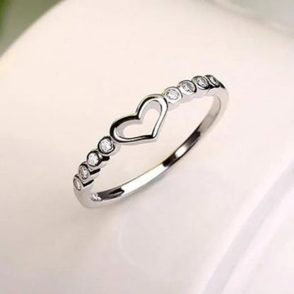 Love Ring 925 Sterling Silver Blue Sapphire Ring  Gemstone Heart Ring Women's Fashion Rings