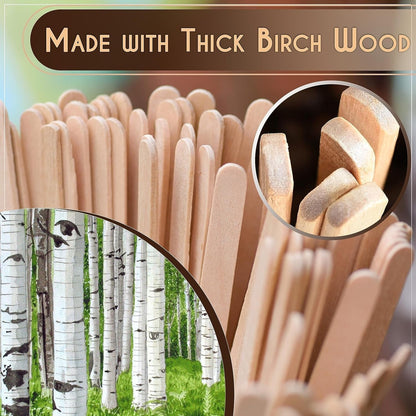 Premium Wooden Coffee Stirrer Sticks, Thick Birch Wood 1000 Count, 5.5" Inches. Eco-Friendly Wooden Stirrers (5.5Inches / 1000PC)