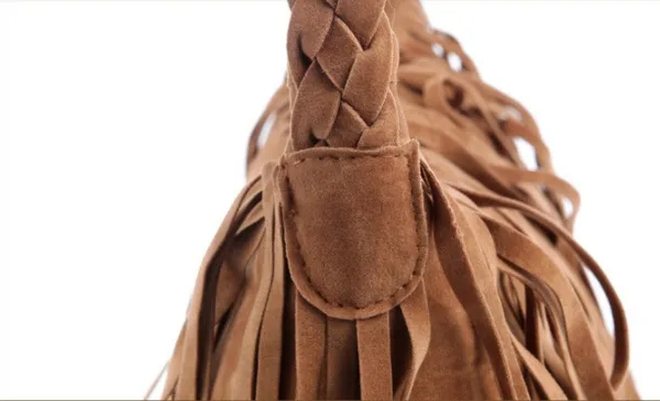 Womens Fashion Faux Suede Fringe Tassel Shoulder Bag Beach Handbags Messenger Bag（6 Colors）