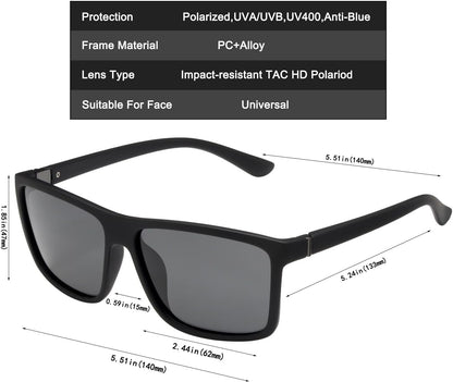 Men'S Sports Polarized Sunglasses Square Frame Glasses NP1007