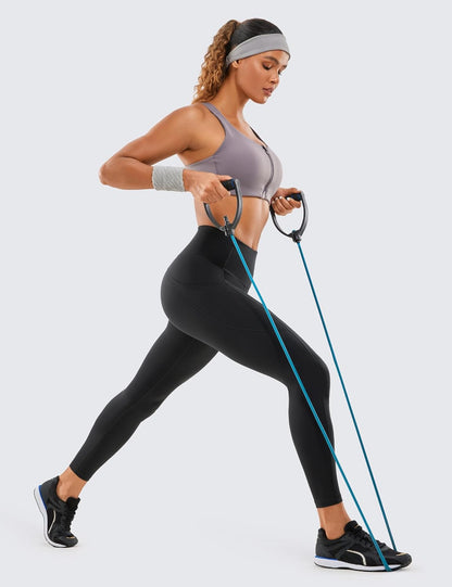 Women'S Naked Feeling Workout Leggings 25 Inches - High Waisted Yoga Pants with Side Pockets Running Tights